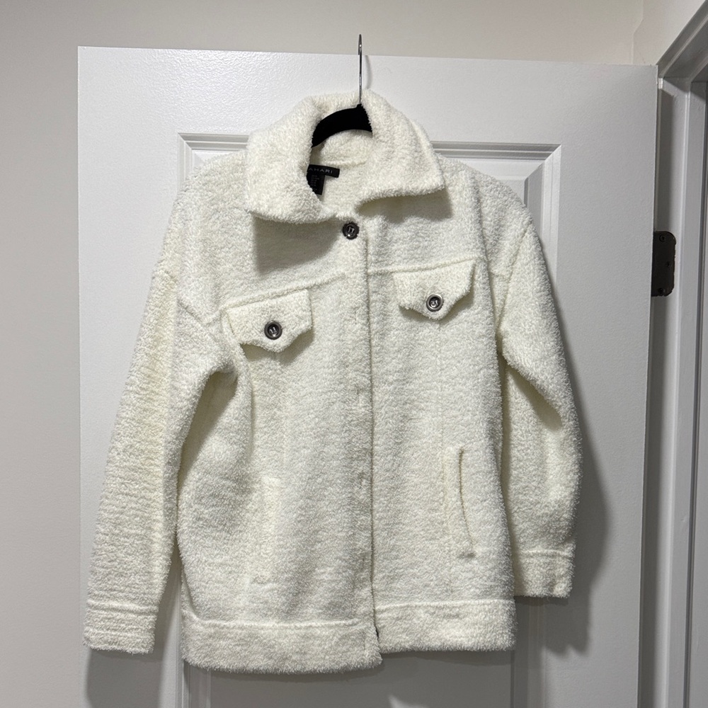 Tahari Cream Teddy Jacket for Women